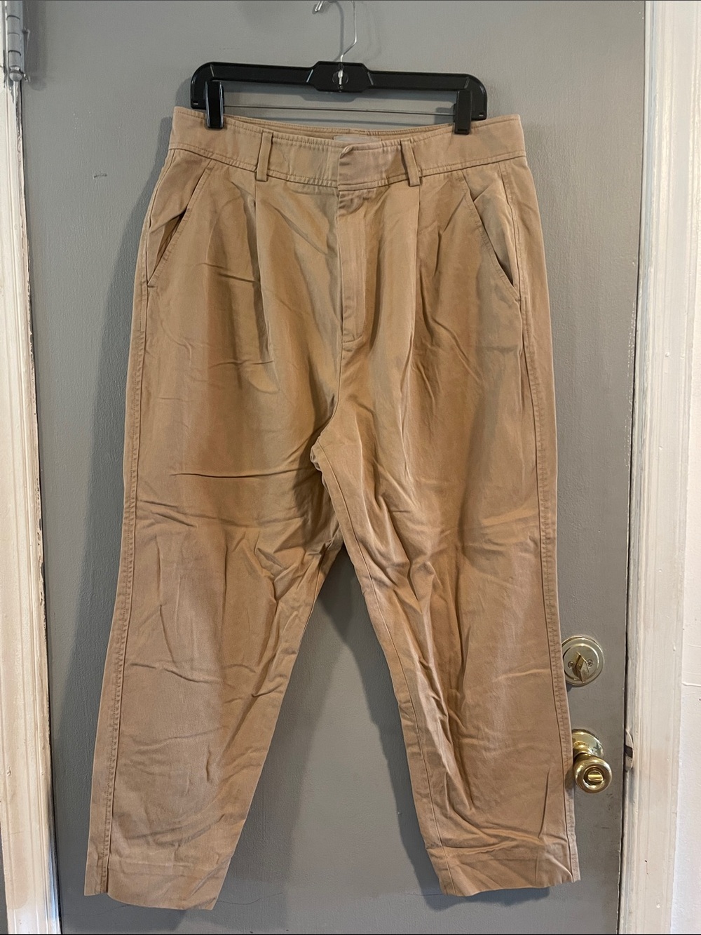 Everlane The Way-High Drape Pant in Khaki Size 14